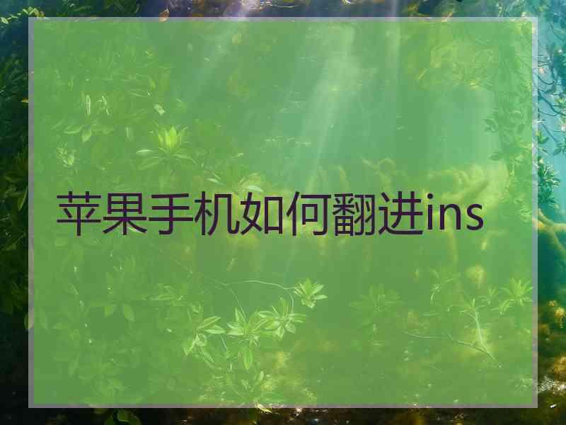 苹果手机如何翻进ins