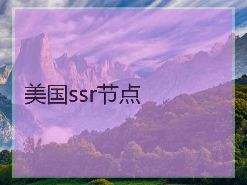 美国ssr节点