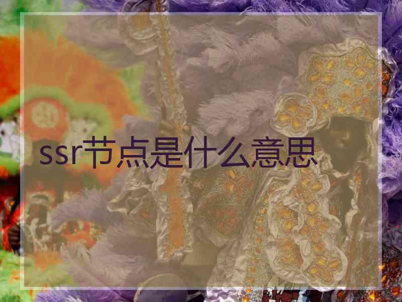 ssr节点是什么意思