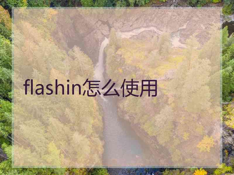 flashin怎么使用