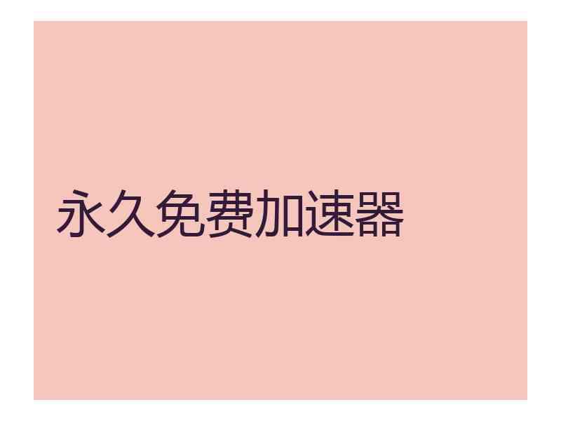 永久免费加速器