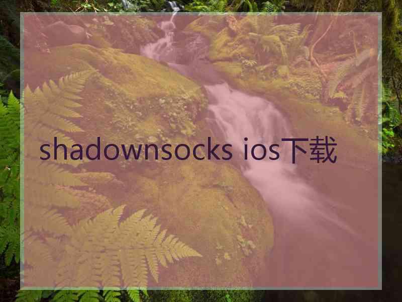 shadownsocks ios下载