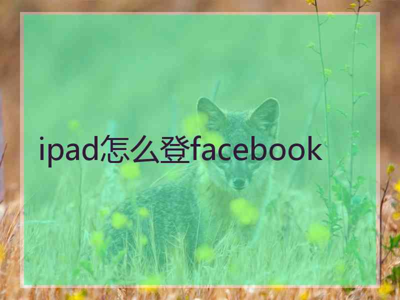 ipad怎么登facebook