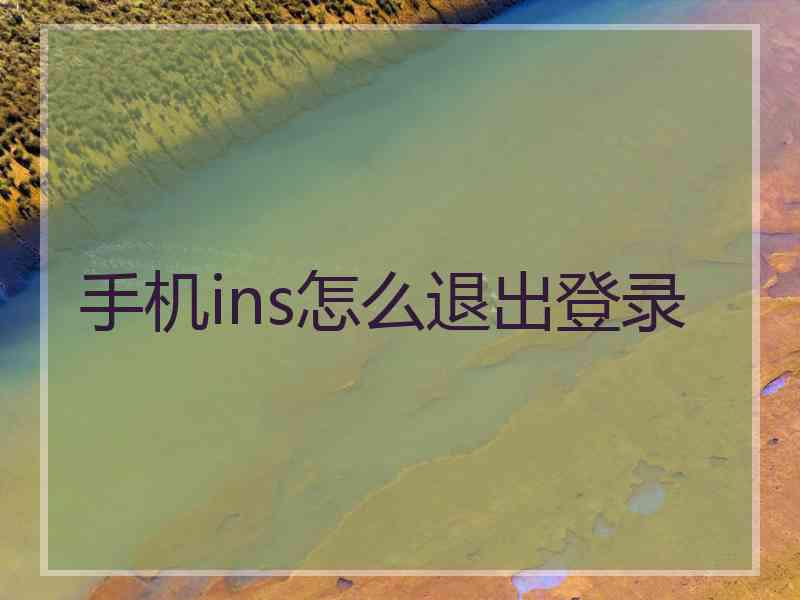 手机ins怎么退出登录