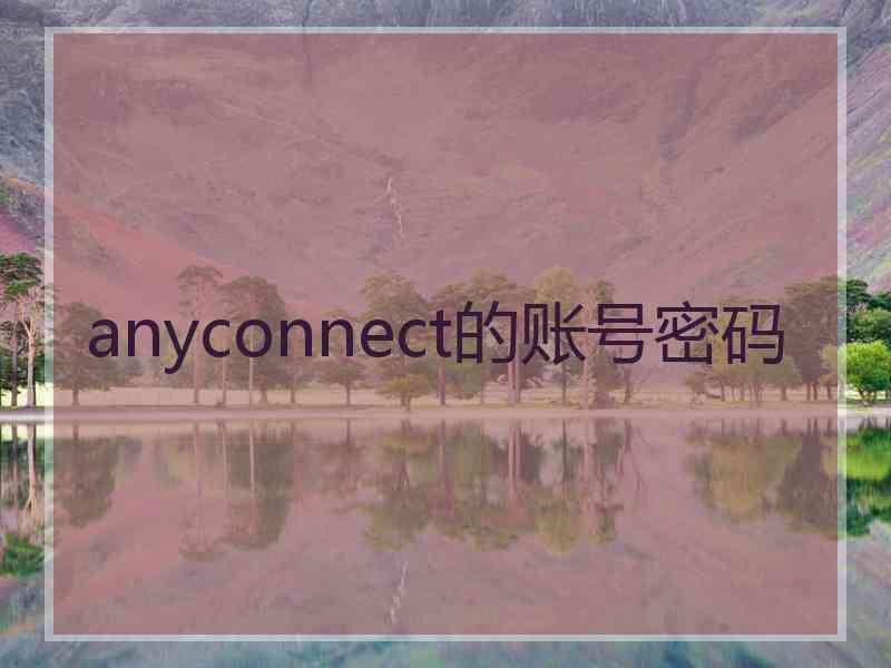 anyconnect的账号密码