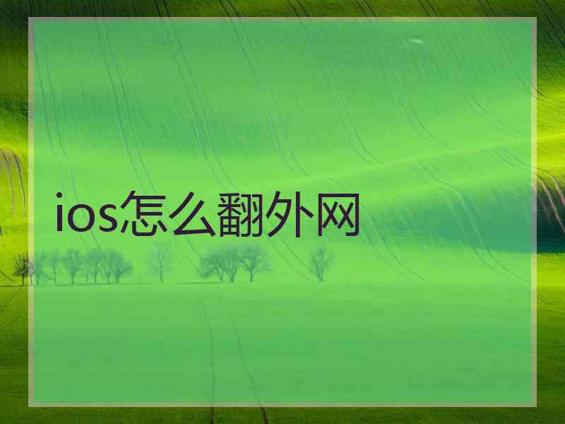 ios怎么翻外网